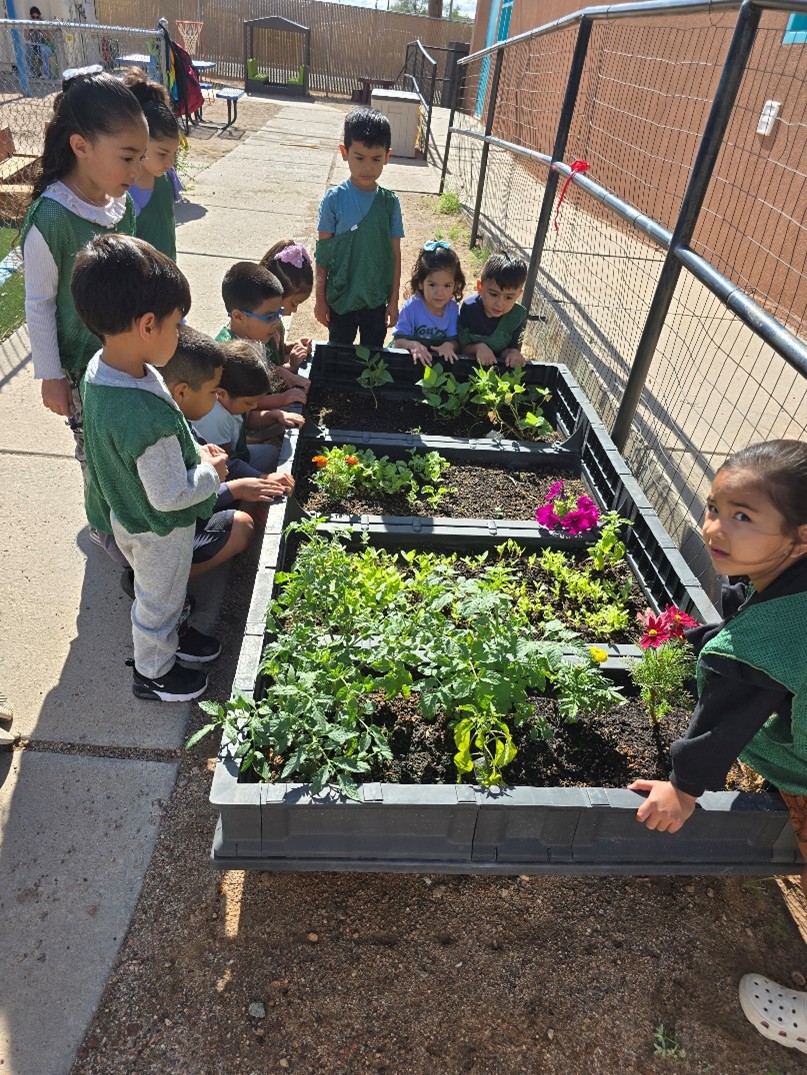 Children at community garden