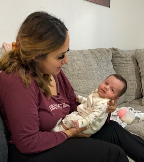 Mother holding baby