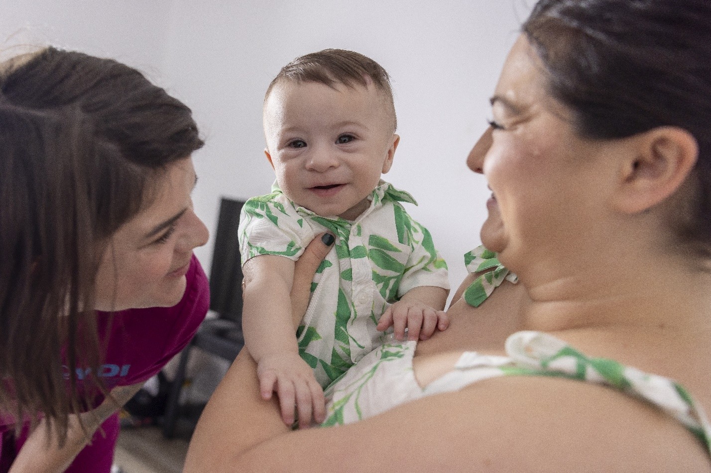 Nurse and mother with the baby
